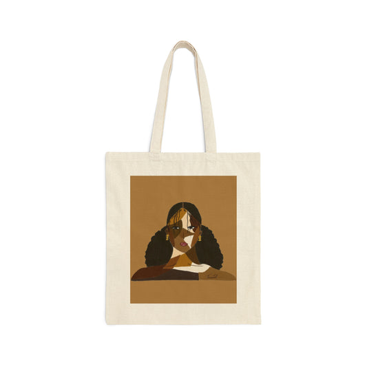 Black Comes in Many Shades Tote - Caramel Brown Background