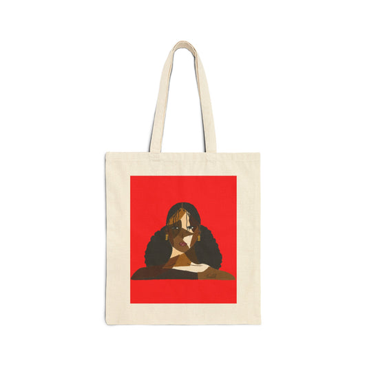 Black Comes in Many Shades Tote - Red Background