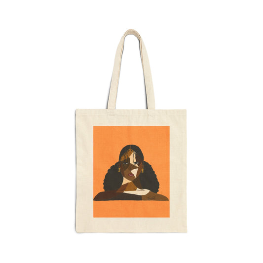 Black Comes in Many Shades Tote - Orange Background