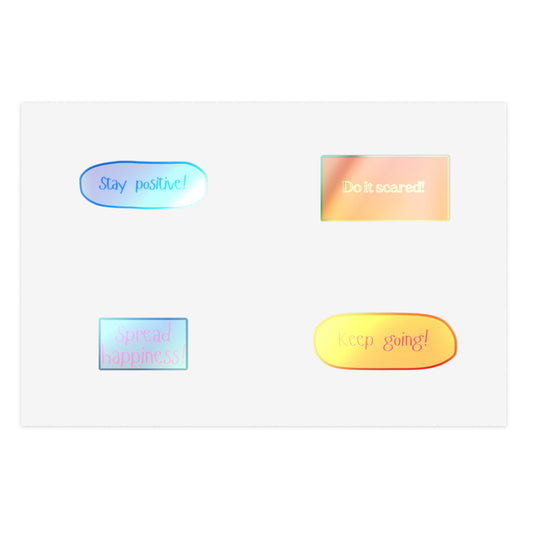 Holographic Motivational Sticker Sheet - Set 1