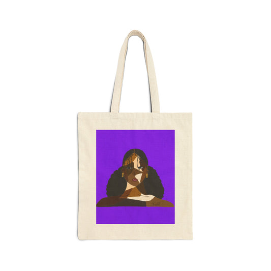 Black Comes in Many Shades Tote - Purple Background
