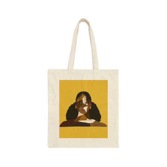 Black Comes in Many Shades Tote - Yellow Background
